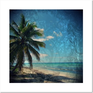 Caribbean Blue digital Artwork Isla Saona Tribute Posters and Art